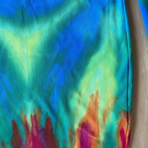 Ice Dyed Bodycon Dress - Long-sleeve Night Out - Hippie Boho Women's XLarge - Picture 10 of 11